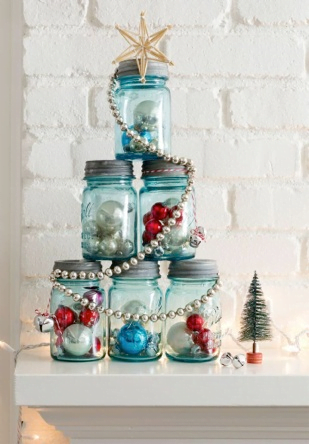 Christmas tree with Mason jar