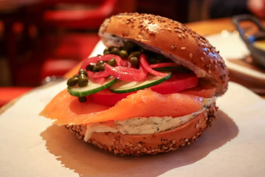 the standard grill bagel and lox