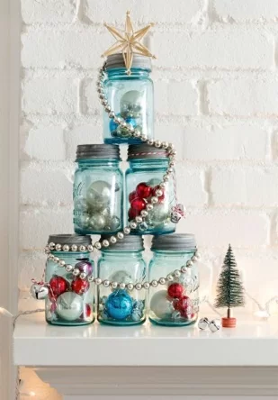 Christmas tree with Mason jar