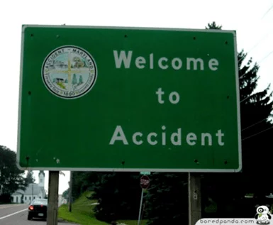 Accident sign board